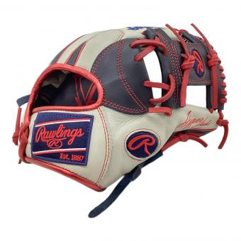 RAWLINGS (ローリングス) 軟式グローブ 11 1/4インチ グレー×ネイビー×レッド HYPER TECH COLOR SYNC 内野用 GR5HTCN62