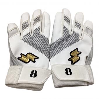 千葉ロッテマリーンズ (チバロッテマリーンズ) 応援グッズ ホワイト 中村奨吾 【8】 SSK バッティンググローブ 実使用モデル