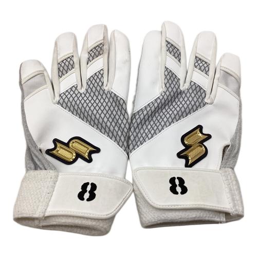 千葉ロッテマリーンズ (チバロッテマリーンズ) 応援グッズ ホワイト 中村奨吾 【8】 SSK バッティンググローブ 実使用モデル