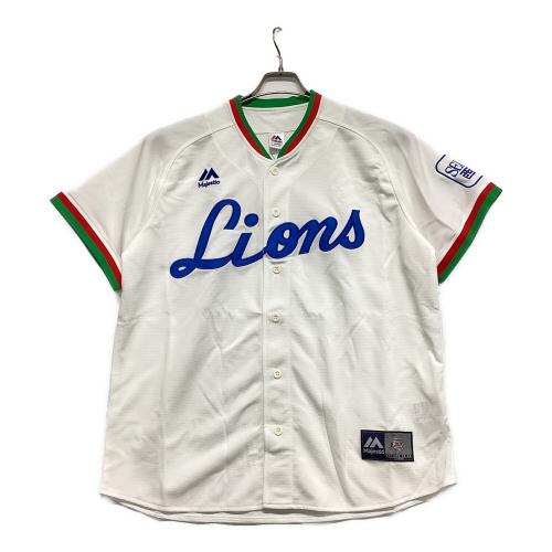 埼玉西武ライオンズ (サイタマセイブライオンズ) 応援グッズ ホワイト Majestic ユニフォーム 黄金時代復刻ユニフォーム JM08-SL-9002-WH-LG 未使用品