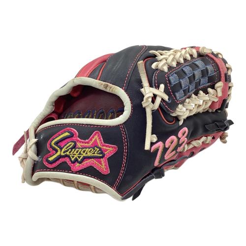 久保田スラッガー (クボタスラッガー) 硬式グローブ 約30cm ブラック×ピンク 土手紐欠品・刺繍有 @ スペシャルオーダー 内野用