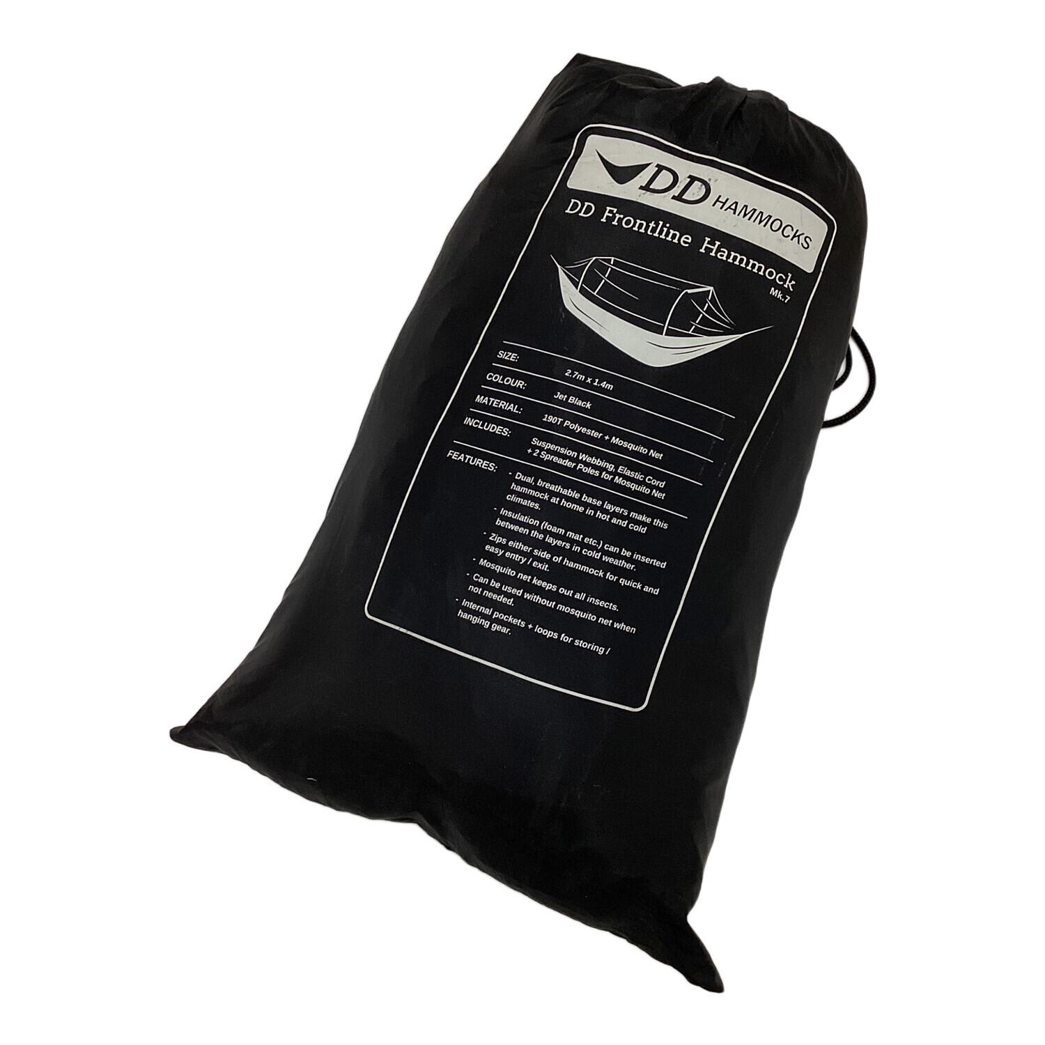 【新品未開封】DD Frontline Hammock ジェットブラック DD Frontline Hammock - built in mosquito net – DD Hammocks