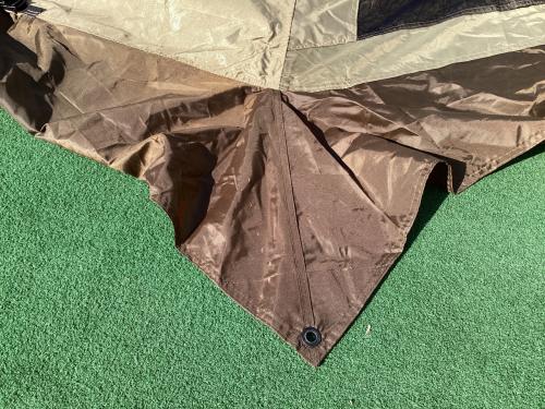 OGAWA (オガワ) ロッジテント スカート小穴・一部シーム割れ有 3398 ロッジシェルターII 約460×350×210(h)cm 3～5人用 程度B 程度B スカートあり ハンマーあり/説明書あり