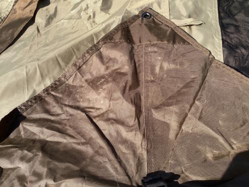 OGAWA (オガワ) ロッジテント スカート小穴・一部シーム割れ有 3398 ロッジシェルターII 約460×350×210(h)cm 3～5人用 程度B 程度B スカートあり ハンマーあり/説明書あり