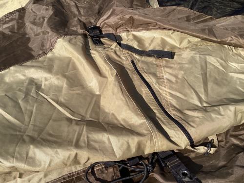 OGAWA (オガワ) ロッジテント スカート小穴・一部シーム割れ有 3398 ロッジシェルターII 約460×350×210(h)cm 3～5人用 程度B 程度B スカートあり ハンマーあり/説明書あり