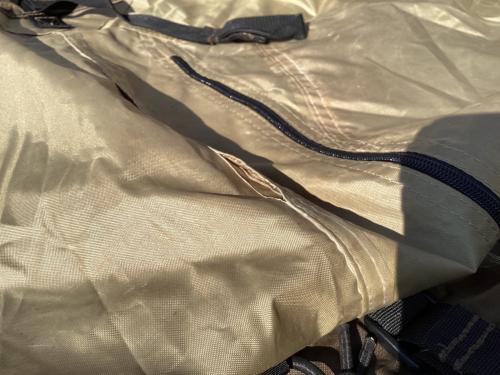 OGAWA (オガワ) ロッジテント スカート小穴・一部シーム割れ有 3398 ロッジシェルターII 約460×350×210(h)cm 3～5人用 程度B 程度B スカートあり ハンマーあり/説明書あり