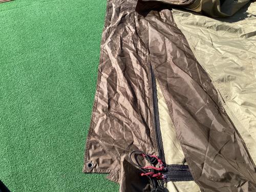 OGAWA (オガワ) ロッジテント スカート小穴・一部シーム割れ有 3398 ロッジシェルターII 約460×350×210(h)cm 3～5人用 程度B 程度B スカートあり ハンマーあり/説明書あり