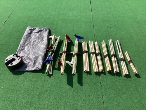 OGAWA (オガワ) ロッジテント スカート小穴・一部シーム割れ有 3398 ロッジシェルターII 約460×350×210(h)cm 3～5人用 程度B 程度B スカートあり ハンマーあり/説明書あり