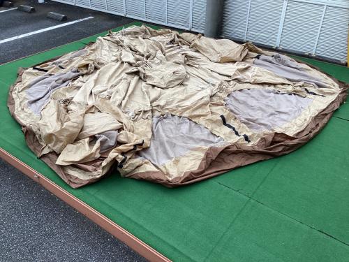 DOD (ディーオーディー) モノポールテント T8-795-TN タケノコテント2 約450×450×280cm 4～6人用 程度A 程度A スカートあり ハンマーなし/説明書あり TC素材