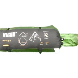 NIGOR モノポールテント ポールキャップ割れ有 グリーン Wickiup6 約460×440×310㎝ 4～6人用 程度A 程度B スカートなし ハンマーなし/説明書なし シルナイロン
