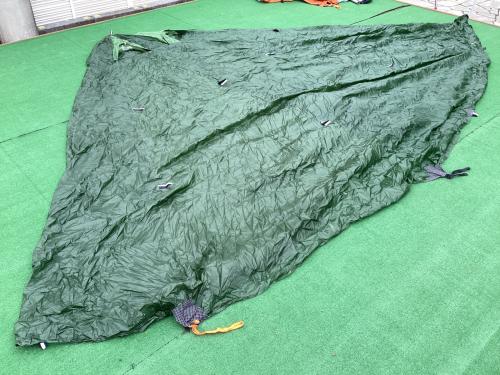 NIGOR モノポールテント ポールキャップ割れ有 グリーン Wickiup6 約460×440×310㎝ 4～6人用 程度A 程度B スカートなし ハンマーなし/説明書なし シルナイロン