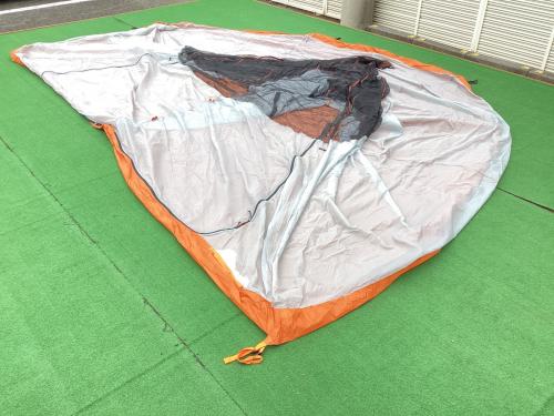 NIGOR モノポールテント ポールキャップ割れ有 グリーン Wickiup6 約460×440×310㎝ 4～6人用 程度A 程度B スカートなし ハンマーなし/説明書なし シルナイロン