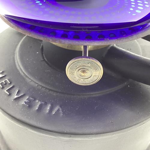 W. Straub-Egloff & Co., Turgi オイルランタン ブルーオリジナルグローブ @ HELVETIA スイス軍ミリタリーランタン ホットブラスト方式