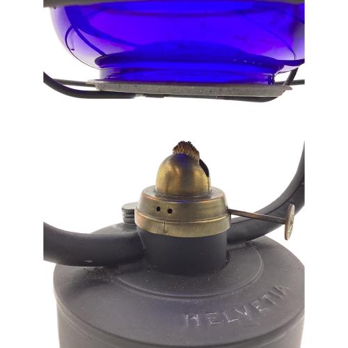 W. Straub-Egloff & Co., Turgi オイルランタン ブルーオリジナルグローブ @ HELVETIA スイス軍ミリタリーランタン ホットブラスト方式