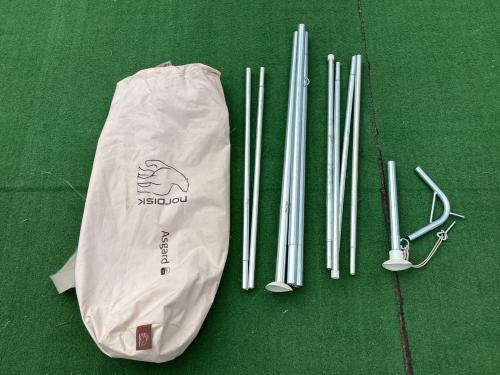 Nordisk (ノルディスク) モノポールテント ヨゴレ。ケース破れ有 アスガルド12.6 約375×400×250cm 4～6人用 程度B 程度B スカートあり ハンマーなし/説明書なし TC素材