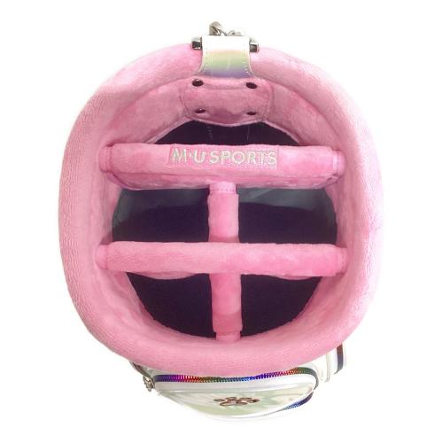 M U SPORTS (エムユースポーツ) キャディバッグ キャスター付 8.5インチ/5分割 ホワイト ホログラムオーロラデザインキャディバック