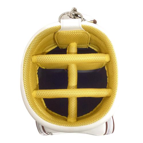 M U SPORTS (エムユースポーツ) キャディバッグ 8.5インチ/6分割 ホワイト MUキャラクター立体サガラ刺繍キャディバック