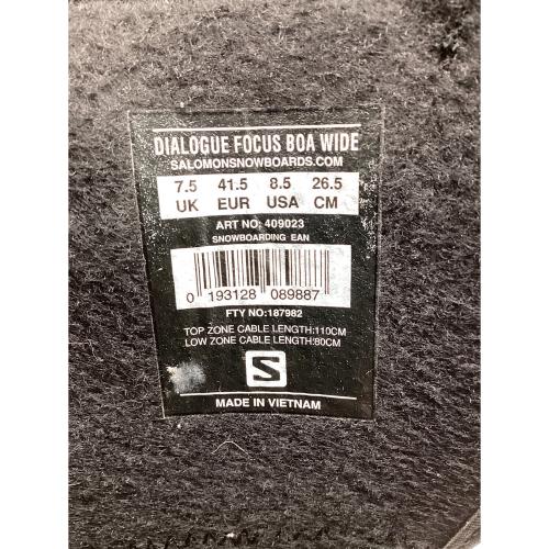 SALOMON (サロモン) DIALOGUE FOCUS BOA WIDE スノーボードブーツ 22-23 SIZE 26.5cm ブラック