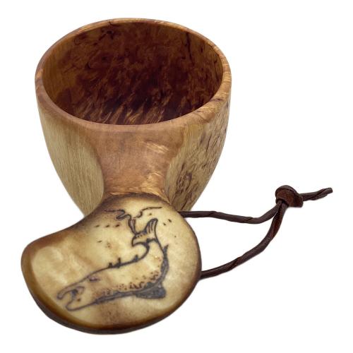 pahkataide (パッカタイデ) カーリーバーチ＆ヘラジカの角 アウトドア食器 トラウト ククサカップ