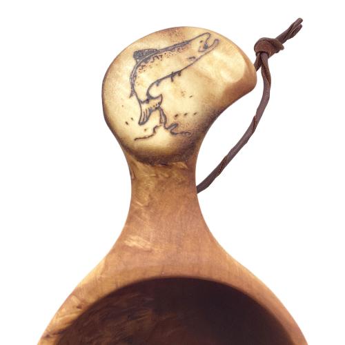 pahkataide (パッカタイデ) カーリーバーチ＆ヘラジカの角 アウトドア食器 トラウト ククサカップ