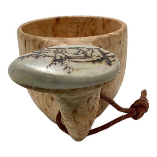 pahkataide (パッカタイデ) カーリーバーチ＆ヘラジカのツノ アウトドア食器 ククサカップ