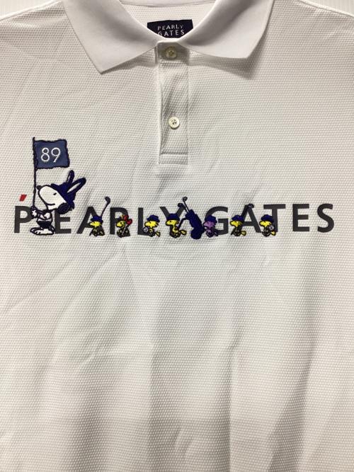 PEARLY GATES (パーリーゲイツ) ポロシャツ ゴルフウェア(トップス) 053-4160531 スヌーピーコラボ メンズ SIZE L ホワイト