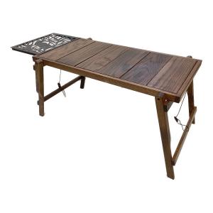 KIMI CAMP (キミキャンプ) アウトドアテーブル IGT規格 80(拡張時102)x41x42cm ブラウン インフィニティテーブル