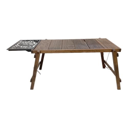 KIMI CAMP (キミキャンプ) アウトドアテーブル IGT規格 80(拡張時102)x41x42cm ブラウン インフィニティテーブル