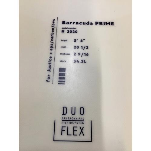 JUSTICE (ジャスティス) Barracuda PRIME DUO FLEX ショートボード EPS素材 5'6"×20 1/2"×2 9/16" 34.2L