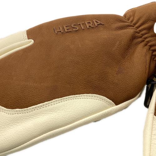 HESTRA (ヘストラ) Alpine PRO グローブ レザー 3フィンガーグローブ ブラウン×ホワイト SIZE 9