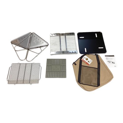 Snow peak (スノーピーク) 焚火台Lスターターセット 焚火台 SET-112S 別売りグリルブリッジ・焼き網Pro付