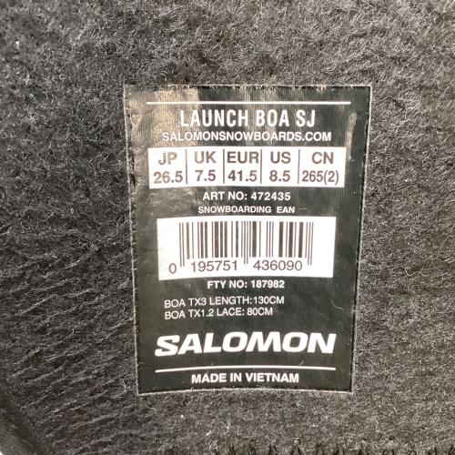 SALOMON (サロモン) LAUNCH BOA SJ スノーボードブーツ 23‐24モデル @ メンズ SIZE 26.5cm ブラック