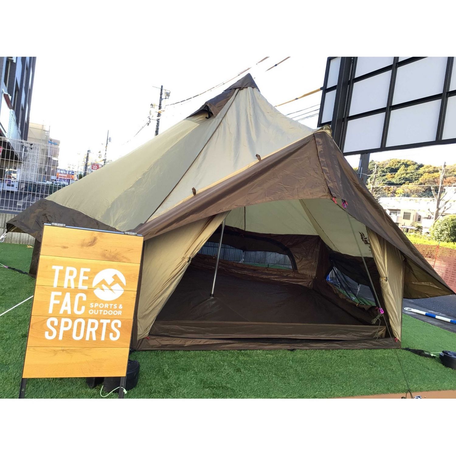 シルバー 【Uguisu様】グロッケテント ︎PVCマルチシート付 小川テント箱付き フック