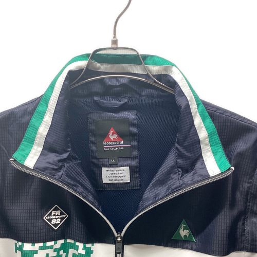 le coq sportif GOLF (ルコック スポルティフ ゴルフ) ジップジャケット QGMPJK00 メンズ SIZE XL ネイビー×グリーン 袖着脱可能 ゴルフウェア