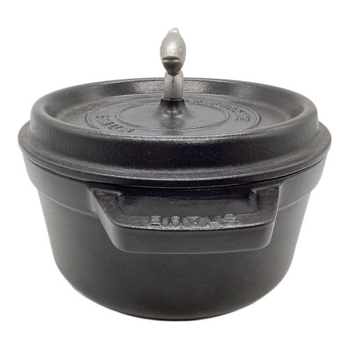 Staub (ストウブ) ダッチオーブン SIZE 20cm 別売りアニマルノブ(サカナ)交換済み ピコ・ココットラウンド