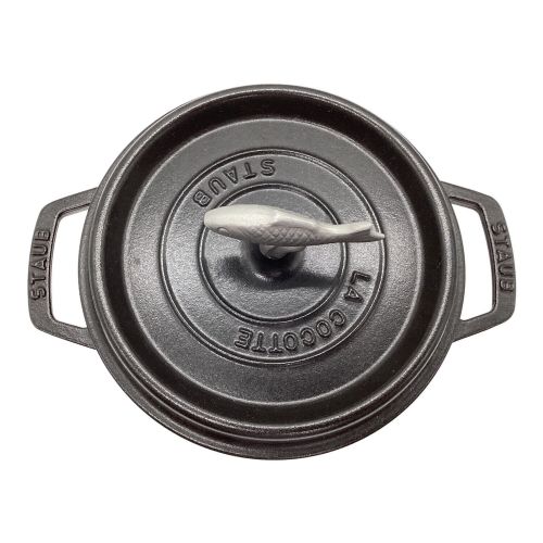 Staub (ストウブ) ダッチオーブン SIZE 20cm 別売りアニマルノブ(サカナ)交換済み ピコ・ココットラウンド