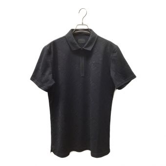 BRIEFING (ブリーフィング) ロゴ総柄ポロシャツ  BRG231M02 メンズ SIZE L ブラック ゴルフウェア(トップス)