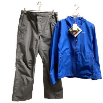 SHIMANO (シマノ) トレッキングウェア(レインウェア) メンズ SIZE L ブルー×グレー 上下セット フィッシング 収納ケース付 GORE-TEX ベーシックレインスーツ RA-017U