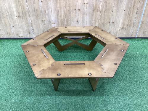 Hilander (ハイランダー) アウトドアテーブル ブラウン HCA0233 プライウッドヘキサゴンテーブル