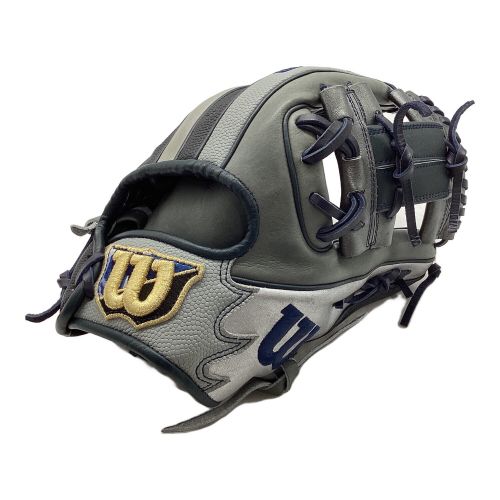 Wilson (ウィルソン) 軟式グローブ グレー×ネイビー ケース付 DUAL 内野用 外崎モデル