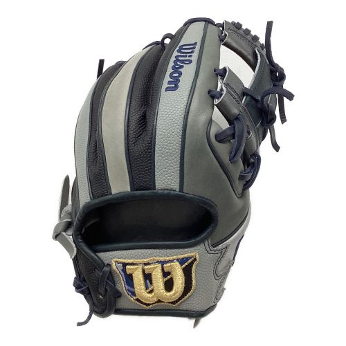 Wilson (ウィルソン) 軟式グローブ グレー×ネイビー ケース付 DUAL 内野用 外崎モデル