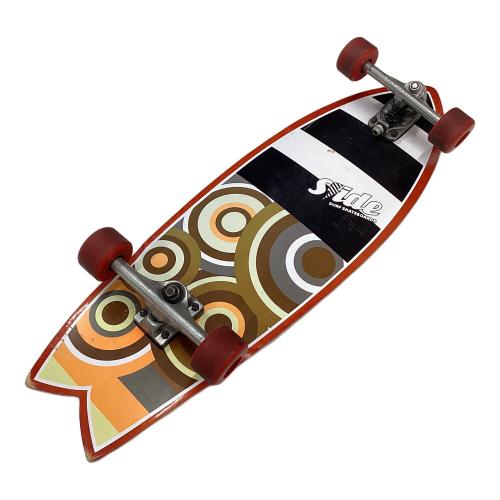 SLIDE サーフスケートボード ブラック×ホワイト 要ベアリングクリーナー SLIDE ロング 木製 NEWAVE SLIDE