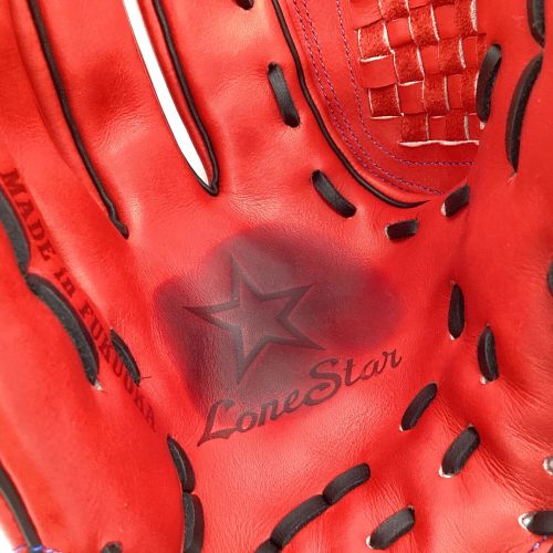 LONE STAR 硬式グローブ 約29cm レッド×ブラック グローブケース付 投手用 左投げ用