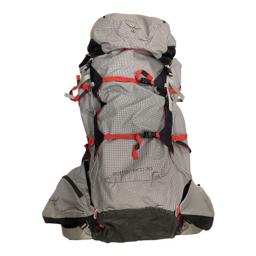 OSPREY (オスプレー) バックパック 70L グレー×レッド イーサープロ70 SIZE L(50～58cm) 50L～(テント泊)