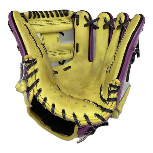 ミズノプロ 軟式グローブ　波賀ジャパン　内野用 MIZUNO (ミズノ) 軟式グローブ イエロー×パープル ケース付 ミズノプロ