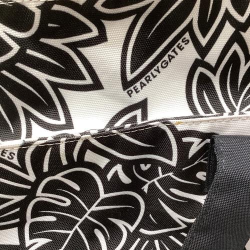 PEARLY GATES (パーリーゲイツ) ゴルフバッグ ホワイト×ネイビー モンステラ柄 ロッカーバッグ