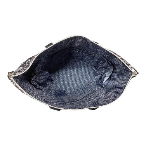 PEARLY GATES (パーリーゲイツ) ゴルフバッグ ホワイト×ネイビー モンステラ柄 ロッカーバッグ