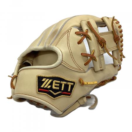 硬式用レザーグローブ ベージュ 内野 ZETT プロステ ZETT (ゼット) 硬式グローブ SIZE LH ベージュ ケース・元箱付