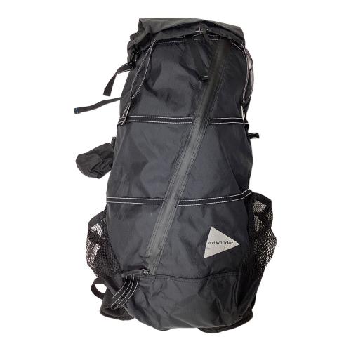 and wander (アンドワンダー) バックパック ブラック AW01-AA102 エクスパックバックパック 背面長 51cm以上 21-30L(日帰り)