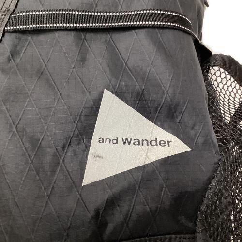 and wander (アンドワンダー) バックパック ブラック AW01-AA102 エクスパックバックパック 背面長 51cm以上 21-30L(日帰り)